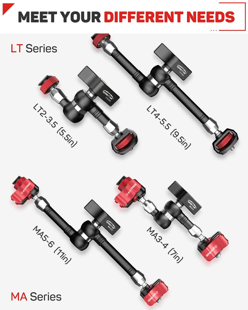 [AUSTRALIA] - IFOOTAGE 5.5 Inches Magic Arm, Variable Friction Magic Arm Compatible with DSLR Camera Rig/LCD/DV Monitor/LED Lights/Flash Light/Microphone - LT2-3.5 d - 5.5'' Magic Arm 