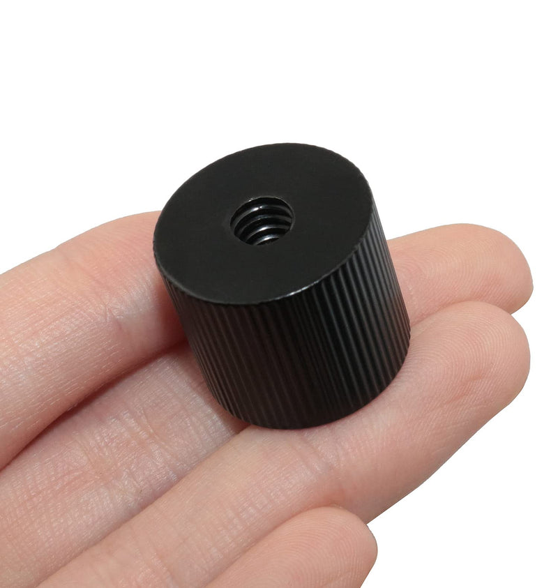 LUORNG 2Pcs ChromLives Tripod Nut Barrel Connection Nut with 1/4 inch-20 Thread Hole Double Female Teeth for Articulating Tripod Rigs Replacement