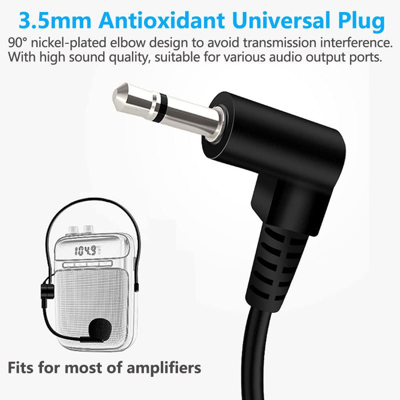 2Pcs Microphone Headset Mic, Flexible Wired Boom for Voice Amplifier, 3.5mm Connector Jack Headset Microphone for Singing, Speaking, Teachers, Coaches, Presentations, Seniors and More