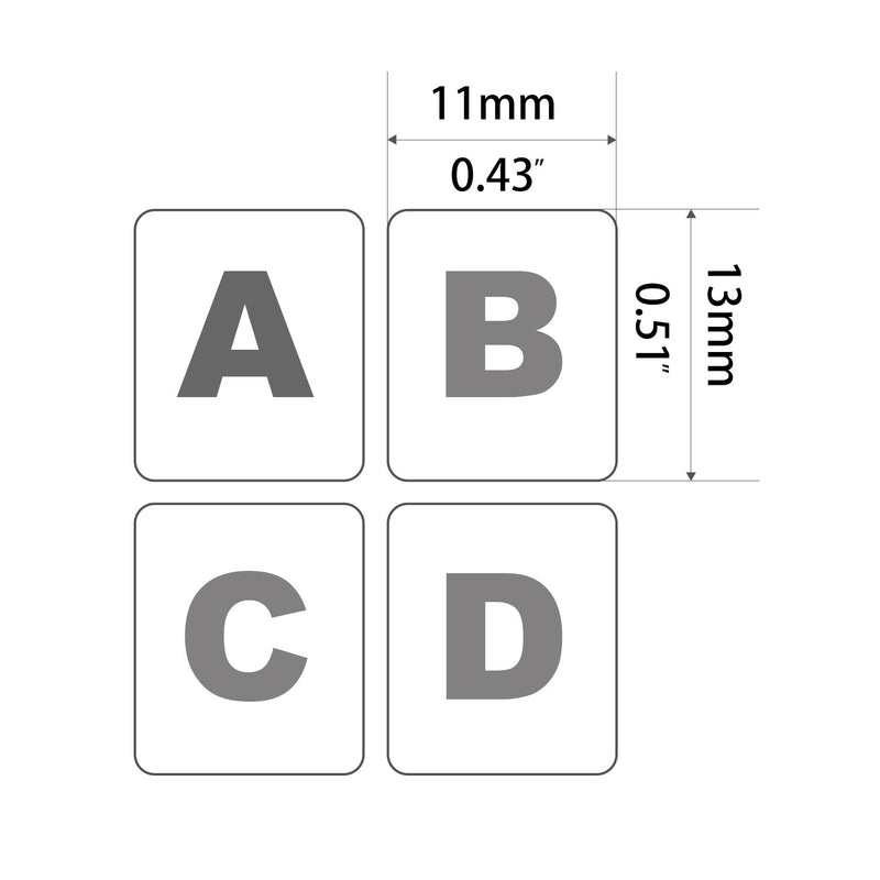 [2 Pack] Universal English Keyboard Stickers, Replacement English Keyboard Stickers with Black Background and White Lettering, Each Unit: 0.43" x 0.51" -Matte English-Black/White