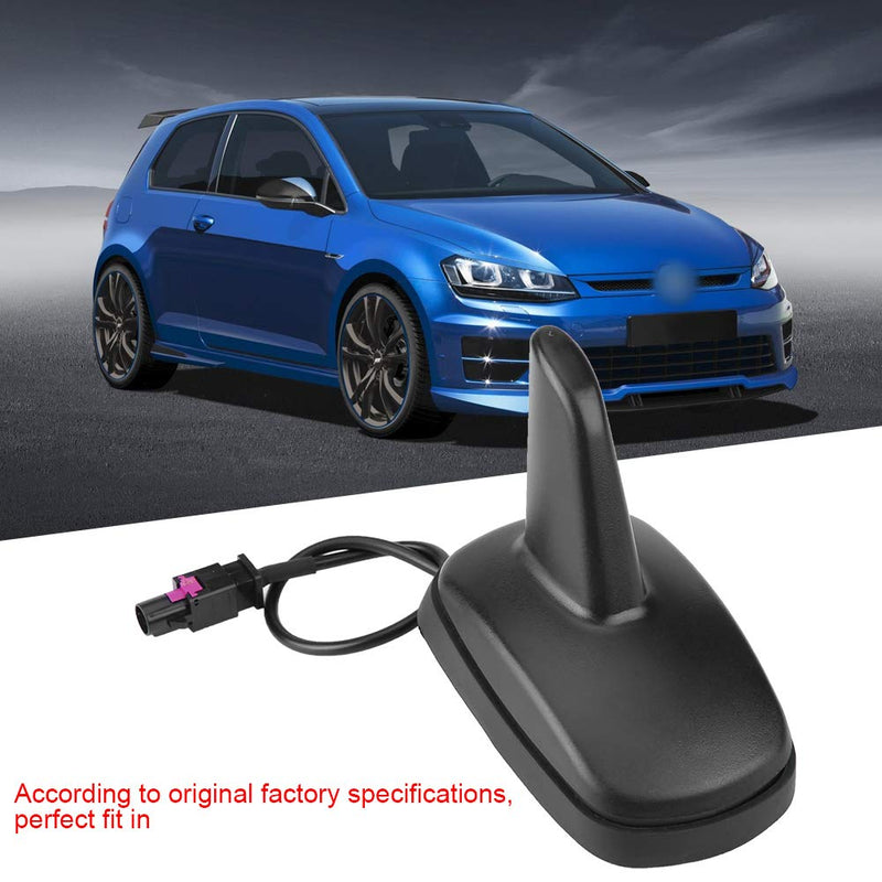 Qiilu Car Antenna Shark Fin Roof Top Antenna Black Decorative for Golf 5 6 6R Audi A3 A4 A6 Seat Fakra