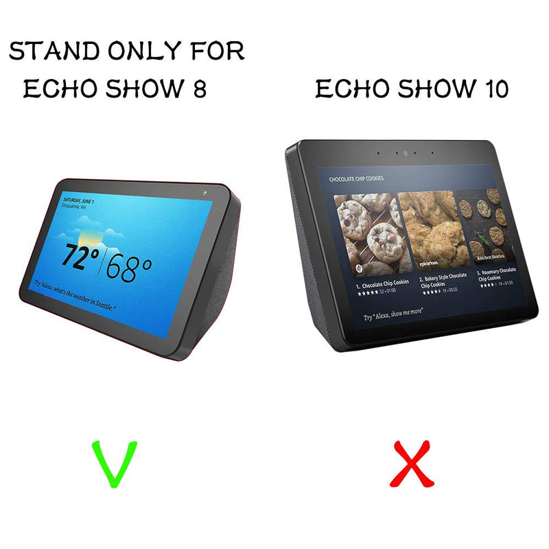 Echo Show 8 Adjustable Aluminum Swivel Stand, eight rare-earth magnets on the top stand for Amazon Echo Show 8, Horizontal 360 Rotation Longitudinal Angle Change Base Black ES012-01