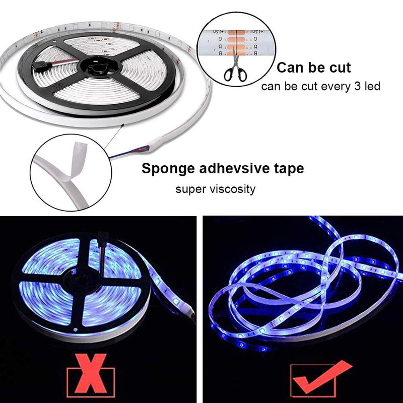 [AUSTRALIA] - LED Strip Lights,Attuosun 32.8feet/10M RGB Color Changing Self-Adhesive Led Light Strip,Waterproof 5050 300Leds Flexible Rope Light Kit with 44Key IR Remote Controller and 12V Power Supply for Home Rgb (Red, Green, Blue) 