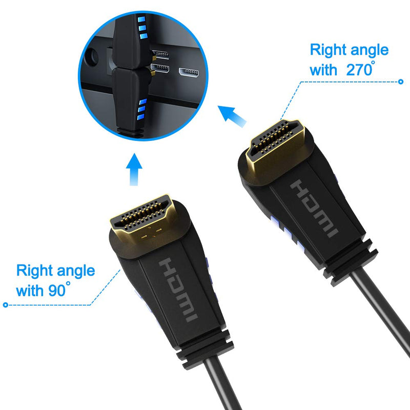 [AUSTRALIA] - USB C to HDMI Cable 15FT, CableCreation Long USB Type C to HDMI Right Angle Cable Adapter 4K, Compatible with MacBook Pro 2020 2019, Mac Mini, Surface Book 2, Galaxy S20, S20+, S10, Black 15 Feet Upward Angle 