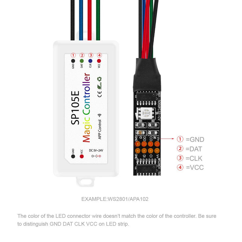 [AUSTRALIA] - BTF-LIGHTING Wireless Bluetooth Controller SP105E iOS/Android APP for WS2811 WS2812B WS2815 WS2813 WS2801 SK6812 WS2815 SK9822 APA102 etc LED Strip Pixel Module Panel Light 