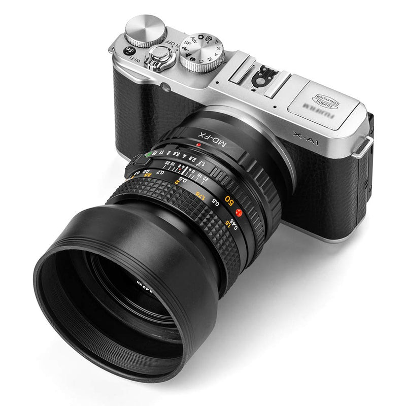 55mm Lens Hood Universal Collapsible Lens Sun Shade Hood with Centre Pinch Lens Cap for Canon Nikon Sony Pentax Olympus Fuji Camera 55mm