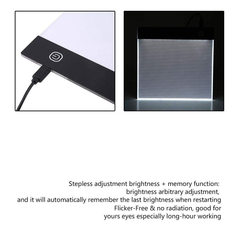 FTVOGUE LED Tracing Light Box Board, Adjustable Brightness A5 USB Art Drawing Sketching Copy Pad for Tattoo Drawing, Streaming, Sketching