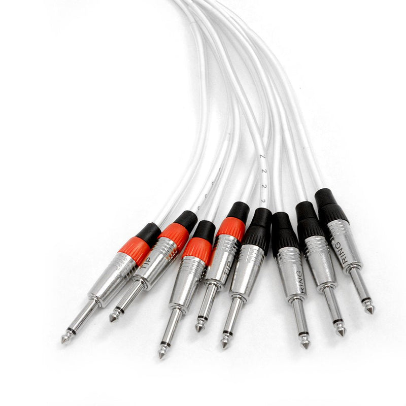 Seismic Audio - SAST-4-8-3 - 4 Channel 1/4" TRS Insert Snake Cable to 8 1/4" TS - 3 Feet 3 Foot - 4 TRS x 8 TS