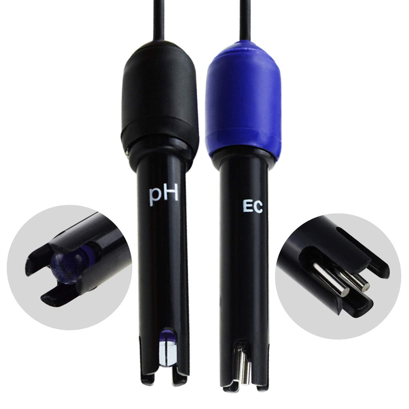 pH/EC Conductivity Meter with ATC Water Quality Tester 0.0-14.0pH / 0~19.99ms/cm Aquarium, Hydroponics Tool PH/EC METER