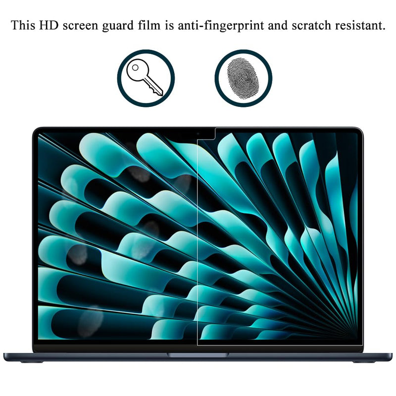 Arisase 3-Pack Clear Screen Protector for MacBook Air 15 Inch (M2 Chip, 2023) A2941 Accessories Crystal Screen Film Protector for MacBook Air 15" M2 2023 Anti-Fingerprint Anti-Scratch Protector