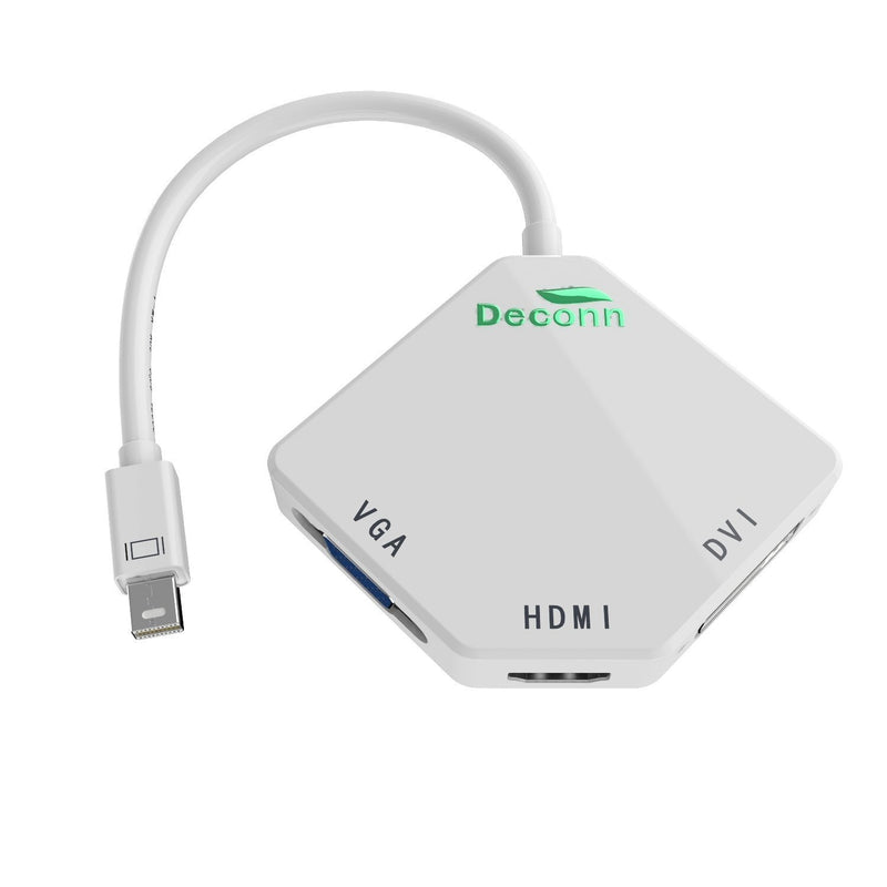 CableDeconn The Cobra Appearance Multi-Function Thunderbolt Mini DisplayPort DP to HDMI VGA DVI Cable Converter Adapter for MacBook Suface Pro Air