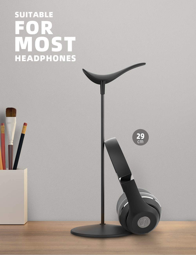 Headphone Stand, Desktop Headset Holder - Lamicall Desk Earphone Stand, for All Headsets Such as HyperX Gaming Headphones, Beats/Sony/Sennheiser Music Headphones - Black