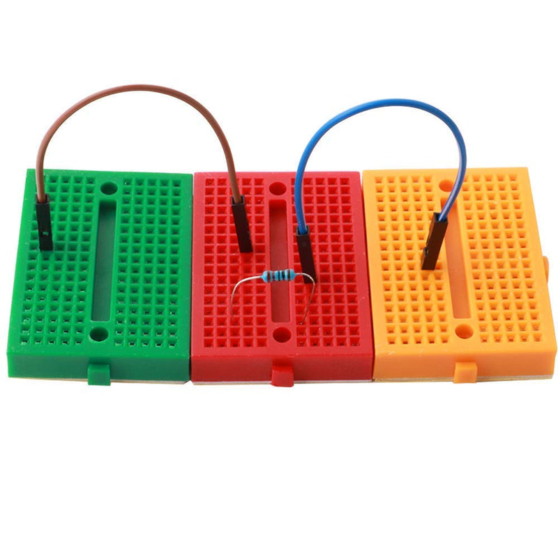 MCIGICM 48 Pcs Mini Breadboard 170 Point Solderless Prototype PCB Board Kit for Arduino Proto Shield Distribution Connecting Blocks, 8 pcs for Each