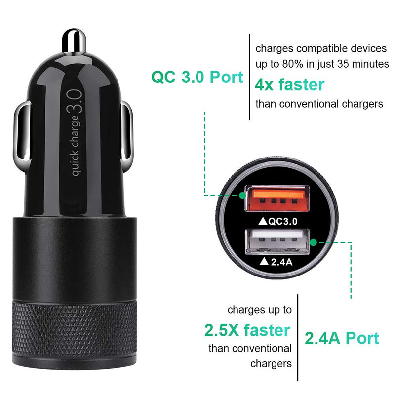 USB C Fast Charger for Samsung Galaxy S21 S20 5G FE Plus Ultra S10 S10e S9 S8 Note 20 10 9 8 A32, LG Stylo 4/5/6, G8X G7 G6 G5 V60 ThinQ Phone, Rapid Wall Charger + Car Adapter + 2 Type C Cable 3ft