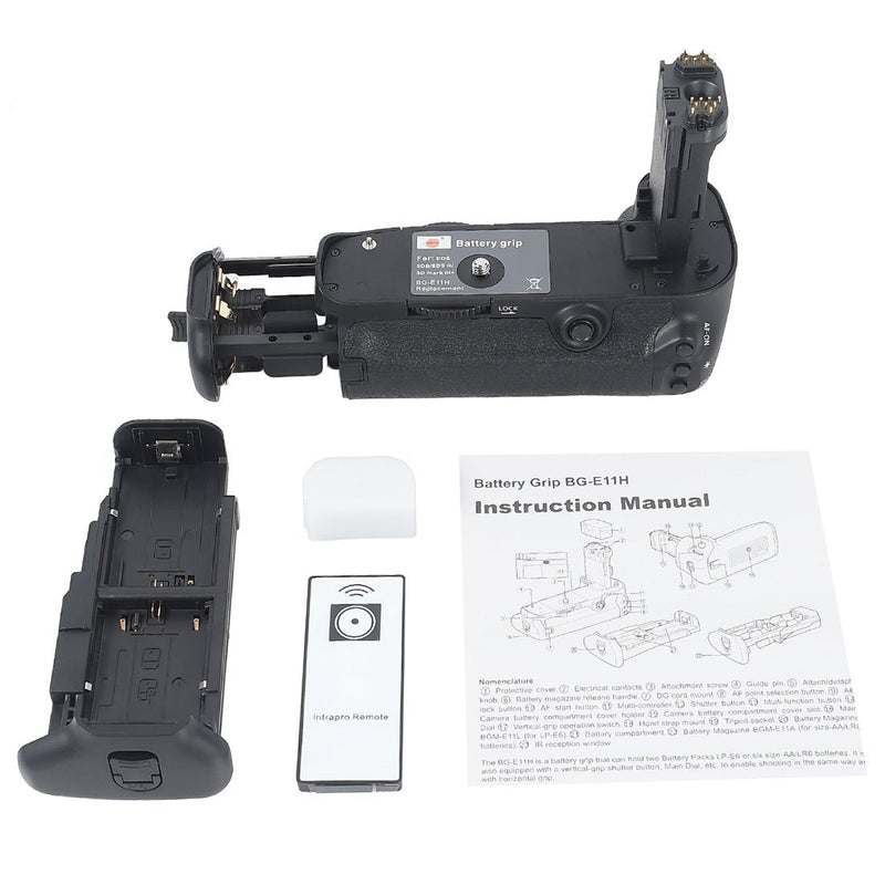 DSTE Replacement for Pro IR Remote BG-E11 Vertical Battery Grip Compatible Canon EOS 5D Mark III 5D3 5DS 5DSR Digital Camera as LP-E6 LP-E6N