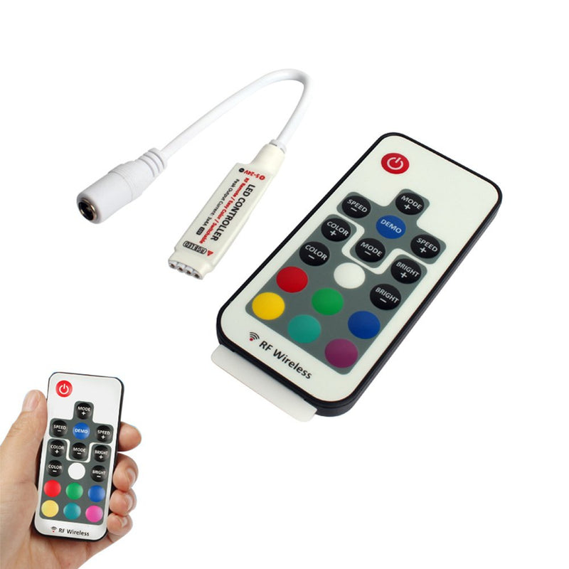 [AUSTRALIA] - RGBZONE DC 5V-24V 12A RGB LED Controller with 17-Key RF Wireless Remote Control Dimmer for 5050 3528 5630 LED Strip Lights 