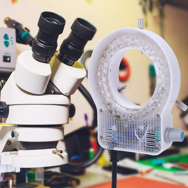 60LED Adjustable Brightness Microscope Ring Light Lamp Illuminator For Stereo Scope Microscope Supplier With Dimmer US Plug 110~240V