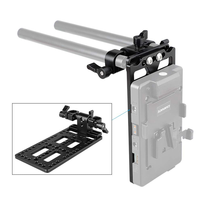 CAMVATE Battery Cheese Plate with 360° Swivel 15mm Rod Clamp for Anton Bauer Gold Mount Power Adapter