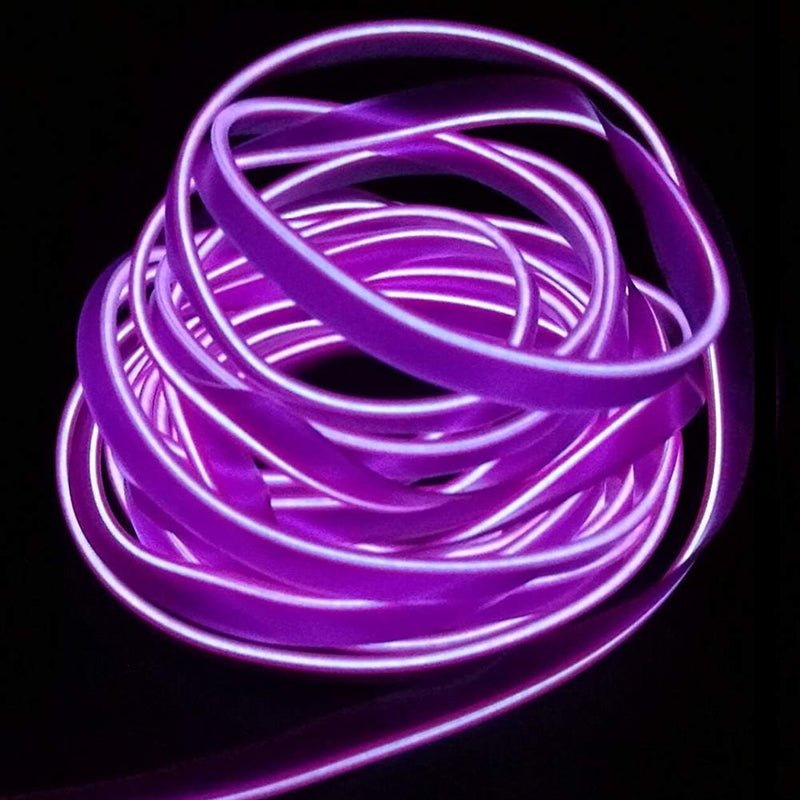 Kmruazre 2m/6ft USB El Wire, Super Bright Light Neon Tube Illumination High Brightness Electroluminescence for Xmas Christmas Party Decoration Pub(Purple)
