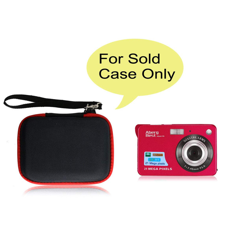 co2crea Hard Travel Case Replacement for AbergBest 21 Mega Pixels 2.7" LCD Rechargeable HD Digital Camera Video Camera Digital Students Cameras (Black Case + Inside Red) Black Case + Inside Red