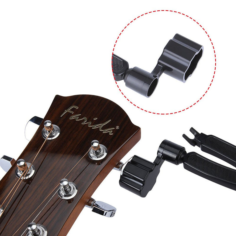 Guitar String Winder Cutter Pin Puller - 3 In 1 Multifunctional Guitar Maintenance Tool/String Peg Winder + String Cutter + Pin Puller Instrument Accessories (Black)