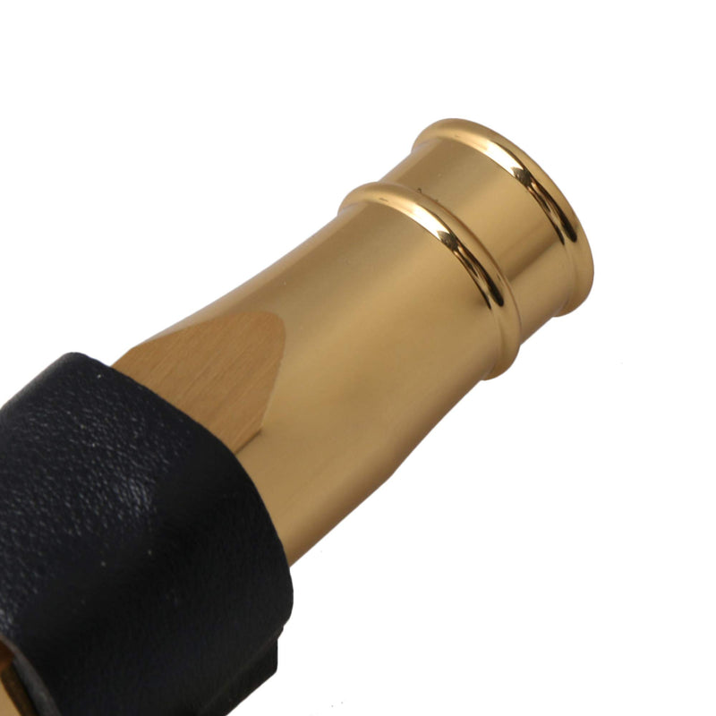 Yibuy Golden B-flat Tenor Saxophone Mouthpiece Gold 6# PU Leather Cap Golden 6#