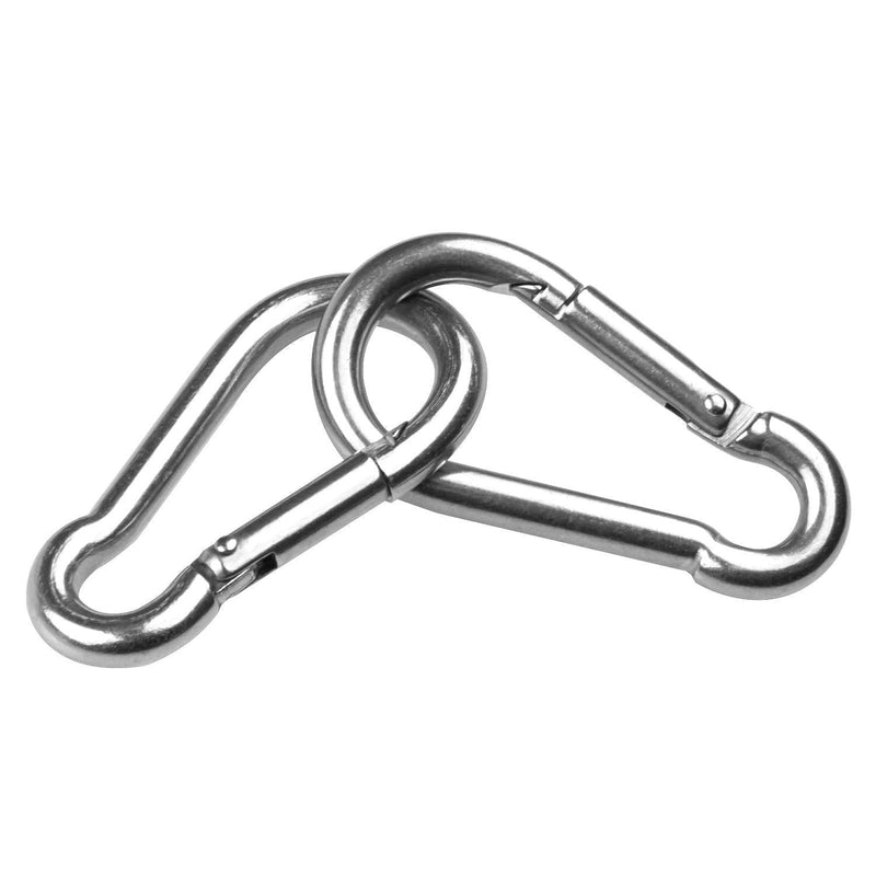 ASelected 15 Pack Spring Snap Hook Carabiner Stainless Steel 304 Screw Lock Silver Quick Link Clip Keychain for Camping, Hiking, Outdoor and Gym, Small M6 Carabiners for Dog Leash & Harness, Sliver