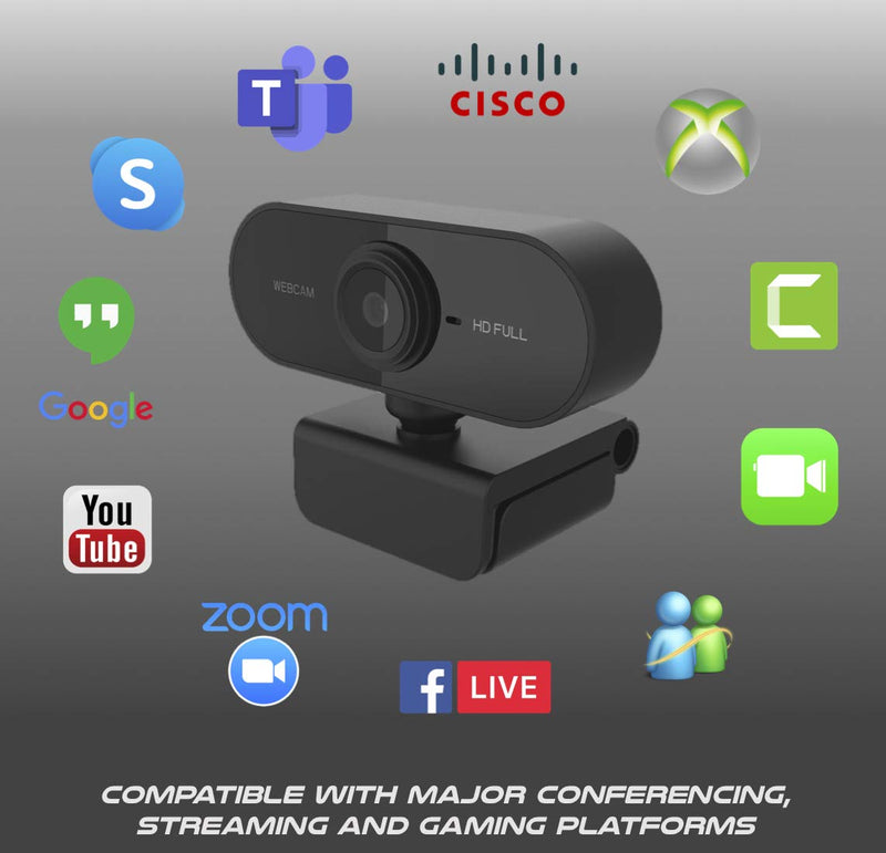 EYE-MONITOR Web Camera 1080P Built-in Microphone Full HD, Computer Webcam USB for Video Conferencing, Recording, and Streaming