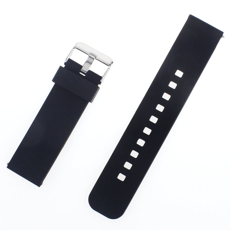 Watch Band/Strap for Pebble Time Smartwatch Band Replacement Accessories with Metal Clasps Watch Strap/Wristband Silicone (Black) Black