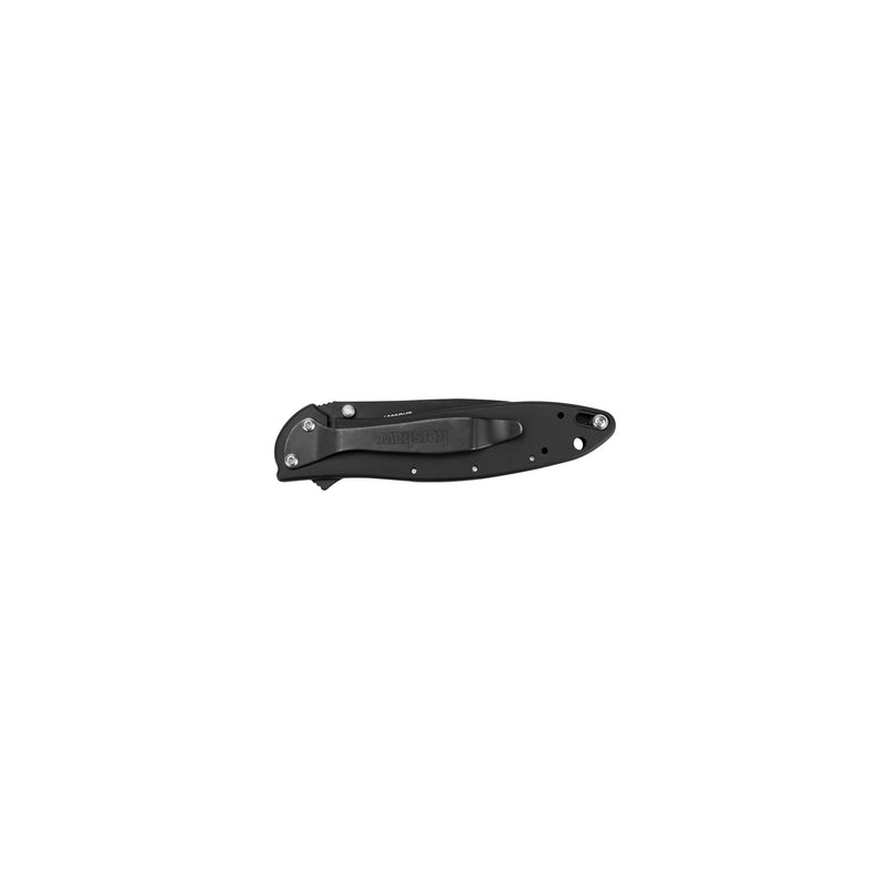Kershaw Leek, Black Serrated Pocket Knife (1660CKTST); 3 inch Partially Serrated 14C28N Steel Blade, 410 Stainless Steel Handle, Cerakote Blade Finish, SpeedSafe Open, Pocketclip, 3 OZ