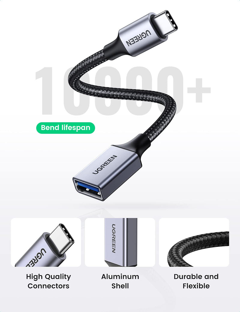 UGREEN USB C to USB 3.0 Adapter Type C OTG Cable Thunderbolt 3 to USB Female Adapter OTG Cable Compatible for MacBook Pro 2020/2019/2018 MacBook Air/iPad Pro 2020 Dell XPS Galaxy Note20 Ultra S20