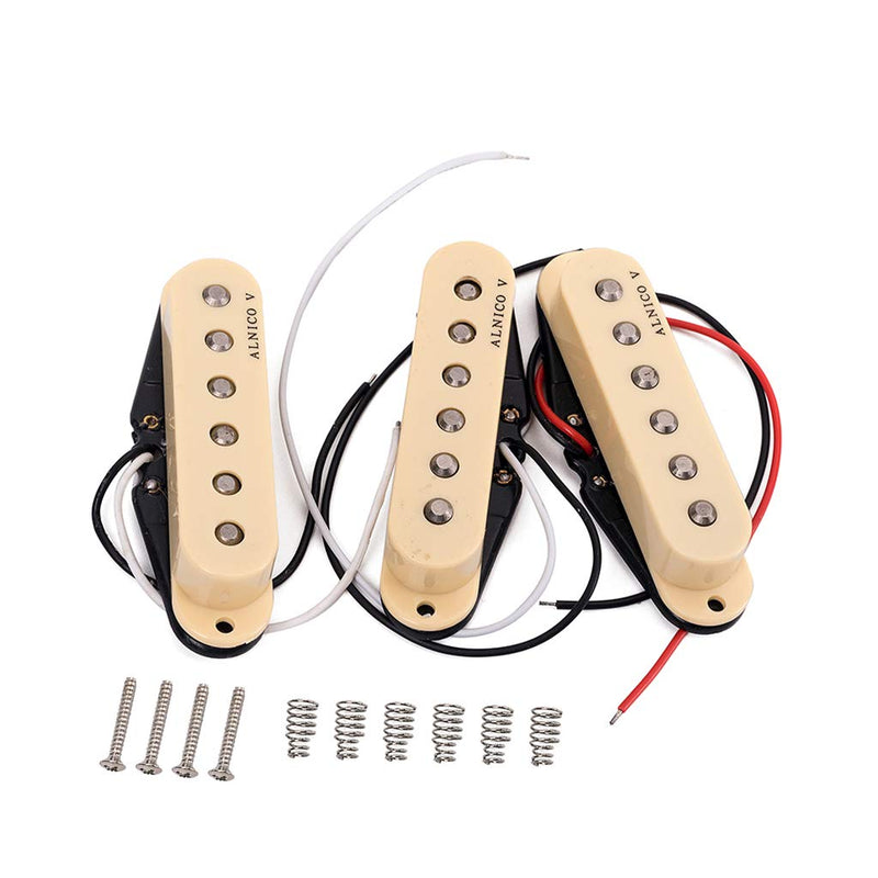 Alnicov Vintage Staggered SSS pickups Fit for Fender Stratocaster Strat/Squier Guitar Cream