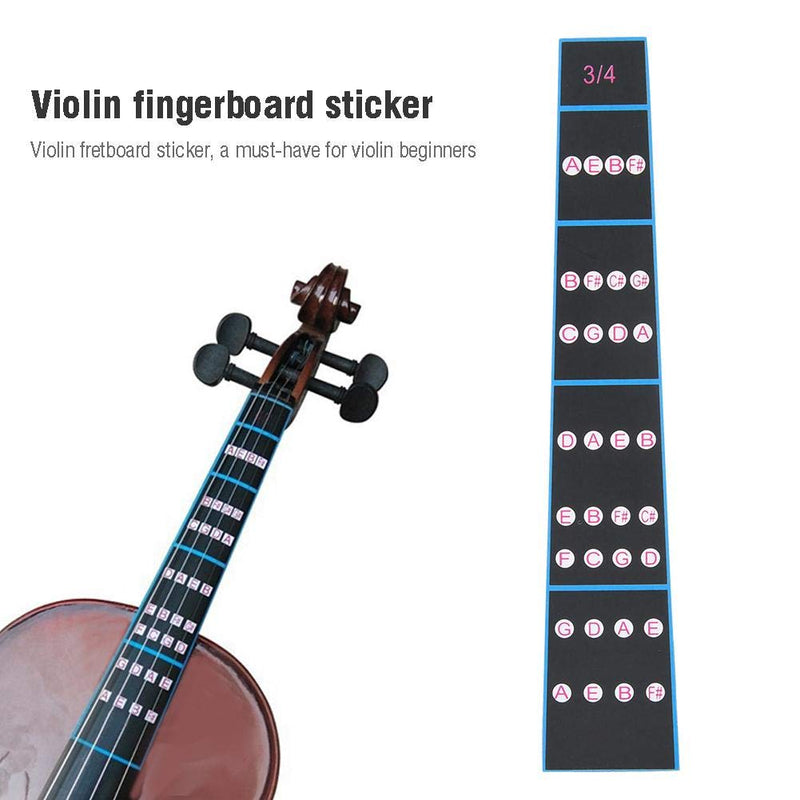 Violin Finger Guide Fingerboard Sticker Fretless Guide Label Finger Chart For Violin 1/4, 1/8, 3/4 Students, Beginners, Kids(3/4)