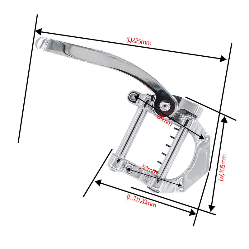 XtremeAmazing Silver Zinc Alloy Tremolo Unit Vibrato Bridge for Les Paul LP SG Tele Electric Guitar