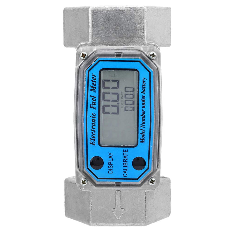 Hilitand Mini Digital Turbine Flowmeter Diesel Kerosene Gasoline Fuel Flow Meter 15-120L 1.5inch NPT Blue