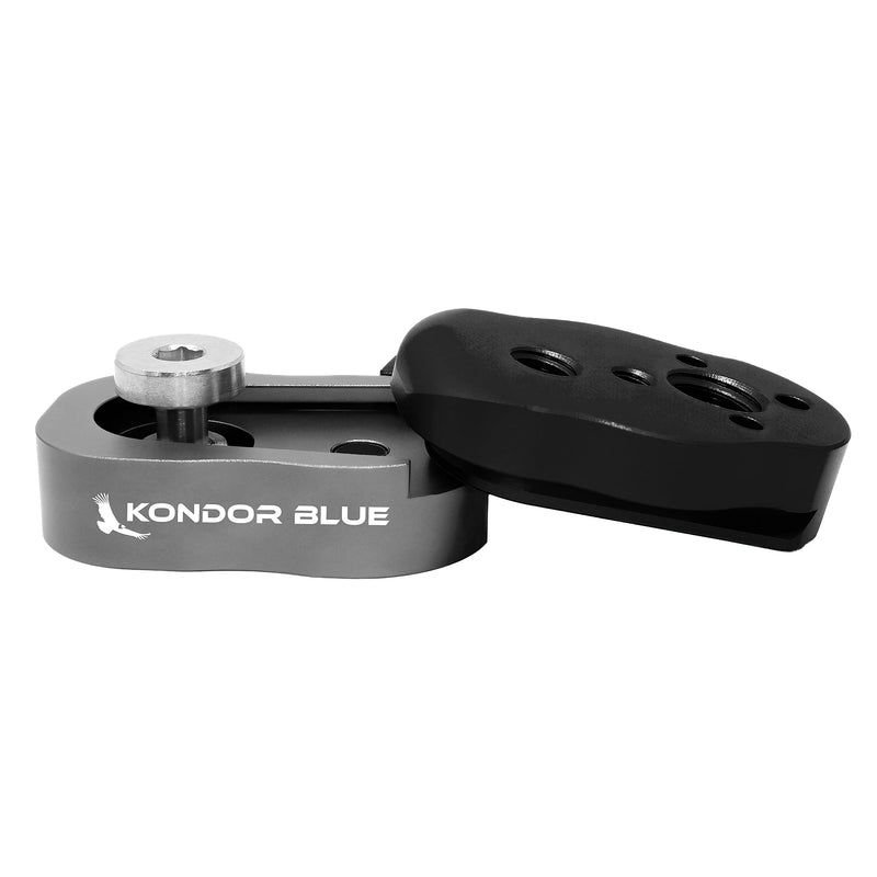 KONDOR BLUE Mini Quick Release Plate for Camera Tripod, Gimbal, Video Monitor, Magic Arm, Flash Bracket, Stabilizer | Arri 3/8" Mount and 1/4" Threads (Black | Gray) Black | Gray