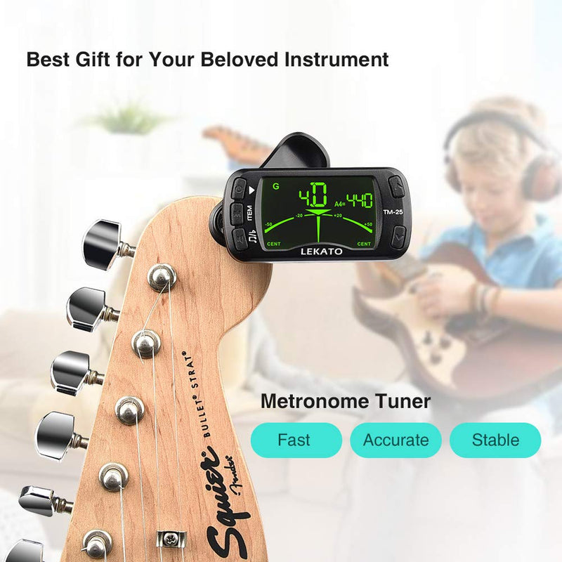 [AUSTRALIA] - LEKATO Metronome Tuner Clip On 3 in 1 Guitar Tuner Metronome Tone Generator for Guitar Bass 
