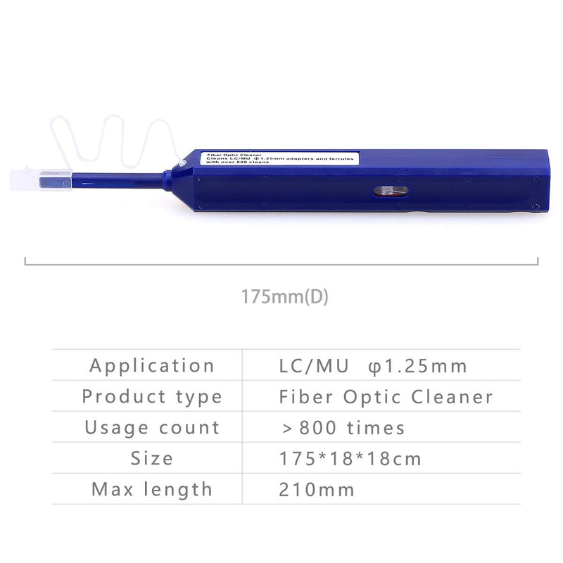 KELUSHI Fiber Optic Cleaner Equipment Connector End Face Cleaning Pen for 1.25mm LC/MU Connectors Cleaner Tools (Blue)