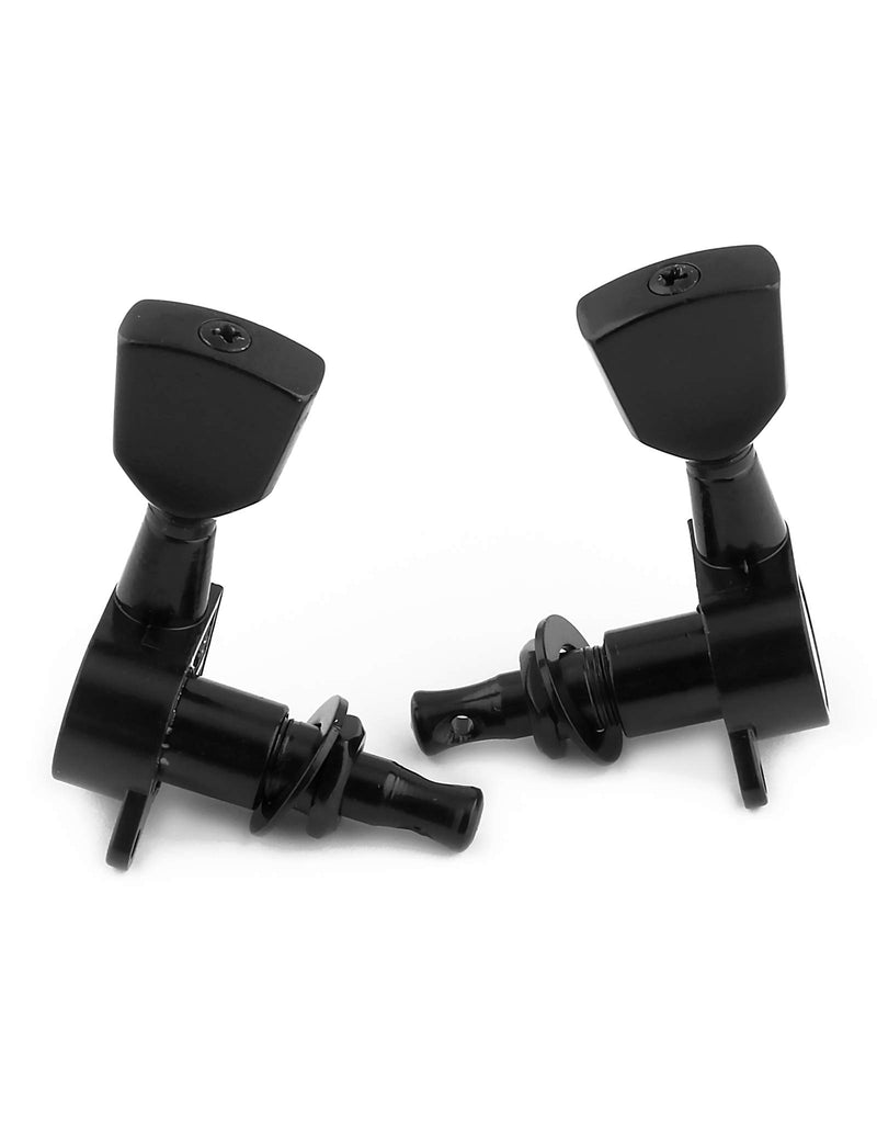 Holmer Sealed String Tuning Pegs Tuning Machines Grover Machine Heads Tuners Tuning Keys Vintage Keystone Style 3 Left 3 Right for Electric Guitar or Acoustic Guitar Black.