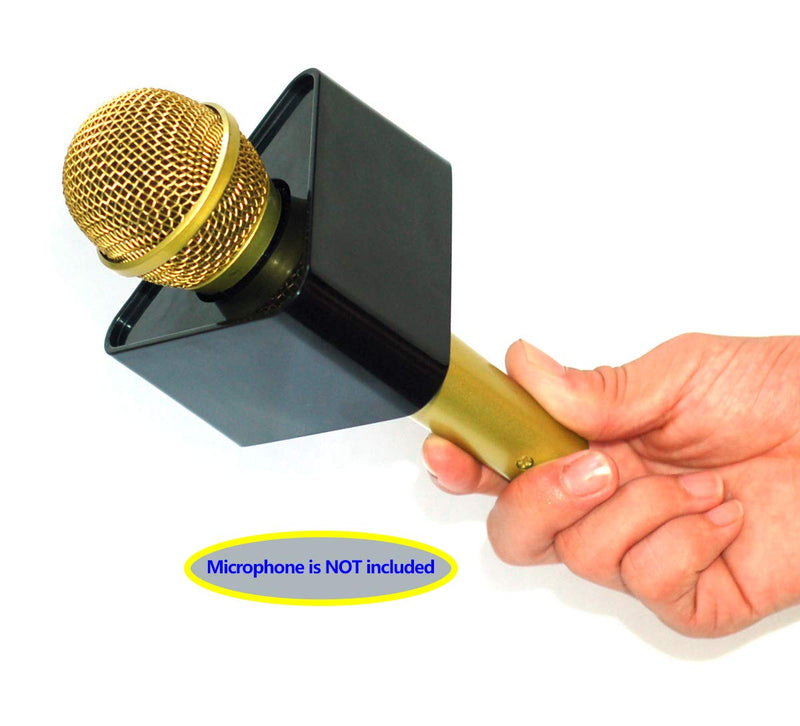 [AUSTRALIA] - 25mm-39mm Hole ABS Injection Molding Triangular Interview Mic Microphone Logo Flag Station Box for Stage Wireless Karaoke Handheld Shotgun Microphone (black) black 