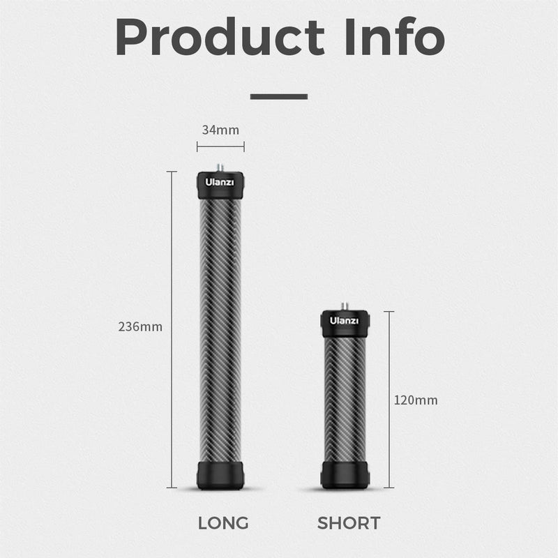 9.2inch Extension Pole for DJI OM 4 OSMO Mobile 3 2 ZHIYUN Smooth Q 4 Universal Smartphone Gimbal Stabilizer Grip, 1/4" Carbon Extension Stick Bar, Video Shooting Accessories - R040 9.2inch Extension Pole