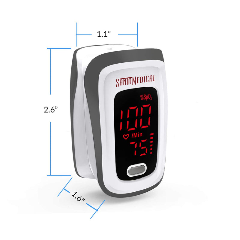 Fingertip Pulse Oximeter, Blood Oxygen Saturation Monitor (SpO2) with Pulse Rate Measurements and Pulse Bar Graph, Portable Digital Reading LED Display, Batteries and Carry Case Included