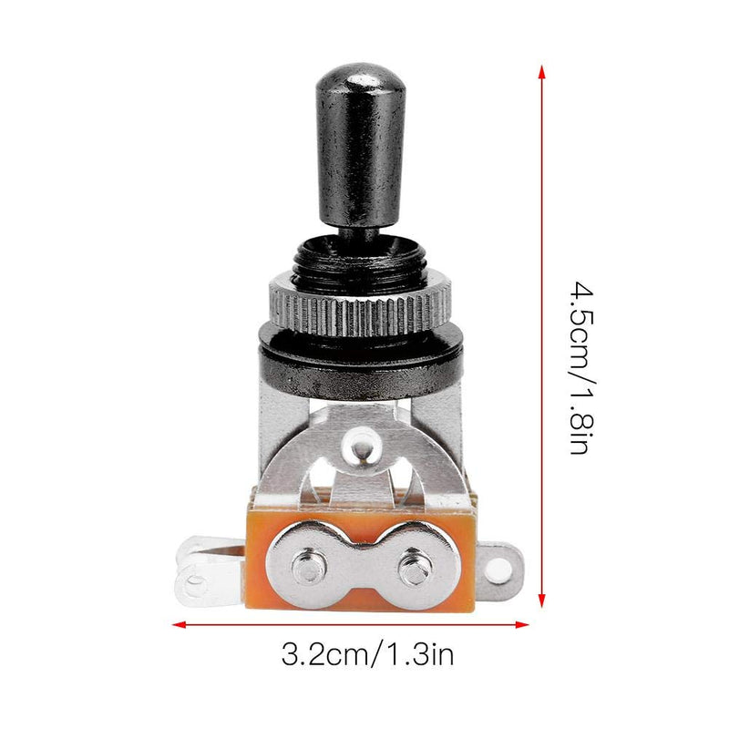 Alomejor Guitar Toggle Switch Electric Guitar 3 Way Pickup Selector Replacement Part withTip Knob for Electric Guitar Black