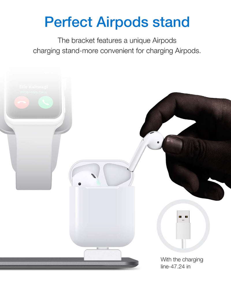 [AUSTRALIA] - Bestand 3 in 1 Stand Holder for iPhone Mobile Phone iWatch and Charging Stand for Airpods Only, Grey (Patented, Airpods Charging Case NOT Contained H06-Grey 