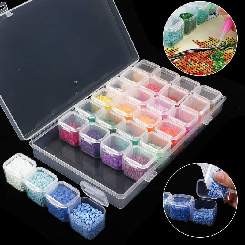 BOCOOLIFE 28PCS Ideal 5D Diamonds Painting Tools and Accessories Kits with Diamond Painting Roller and Diamond Embroidery Box for Adults or Kids Diamond painting kit
