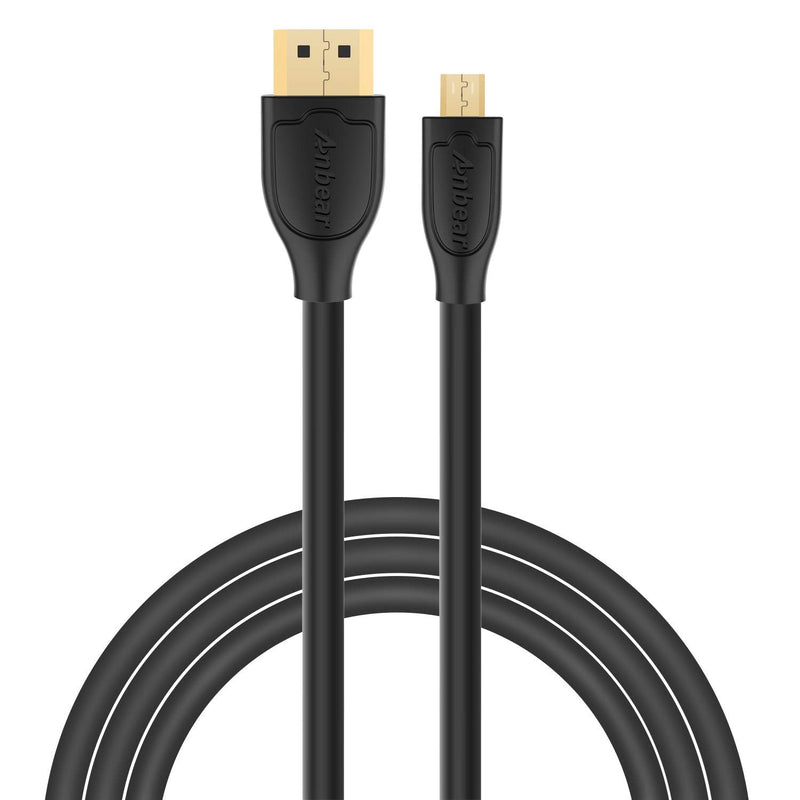 Micro HDMI to HDMI Cable 6FT,Anbear HDMI to Micro HDMI 6 Feet Support 3D 4K@60Hz Ultra HD(HDMI to Micro HDMI Cable)