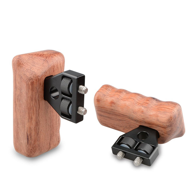 CAMVATE DSLR Wooden Handle Grip with Connector for DV Video Camera Cage(1 Pair)