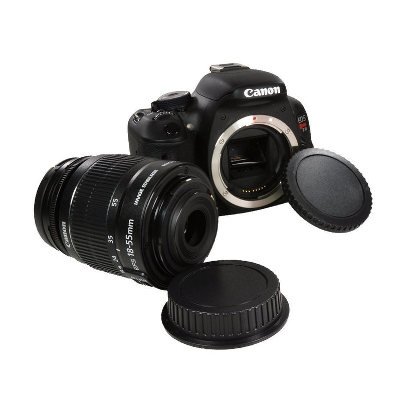 CamDesign 5 Set Camera Body Cap & Lens Cover Cap Canon RF-3 Compatible with Canon EOS 6D Mark II 5D Mark IV III II 5DS 5DR Mark II 77D 6D 7D 80D 70D 60D SL1 T7i T6s T6i T5i T4i T3i T2i T1i XSi XT XTi
