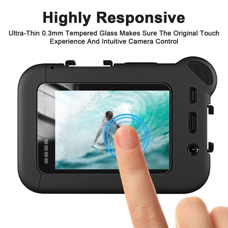 Screen protector for GoPro Hero 10/hero 9 Media Mod black ultra transparent tempered glass 6 pieces TPE rubber lens Cap accessories