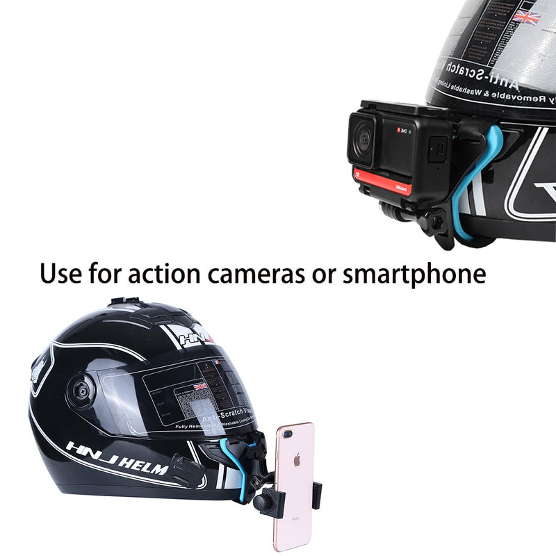 Helmet Chin Mount for Mobile Phone and GoPro, Motorcycle Strap Holder for iPhone Samsung,Compatible with GoPro Hero 9,8,7,6,5,4/3, Insta360 One R, AKASO,DJI OSMO,Etc and Most Action Cameras